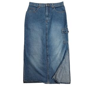 Bailey's Point Y2K Denim Cargo Maxi Jean Skirt SZ 10